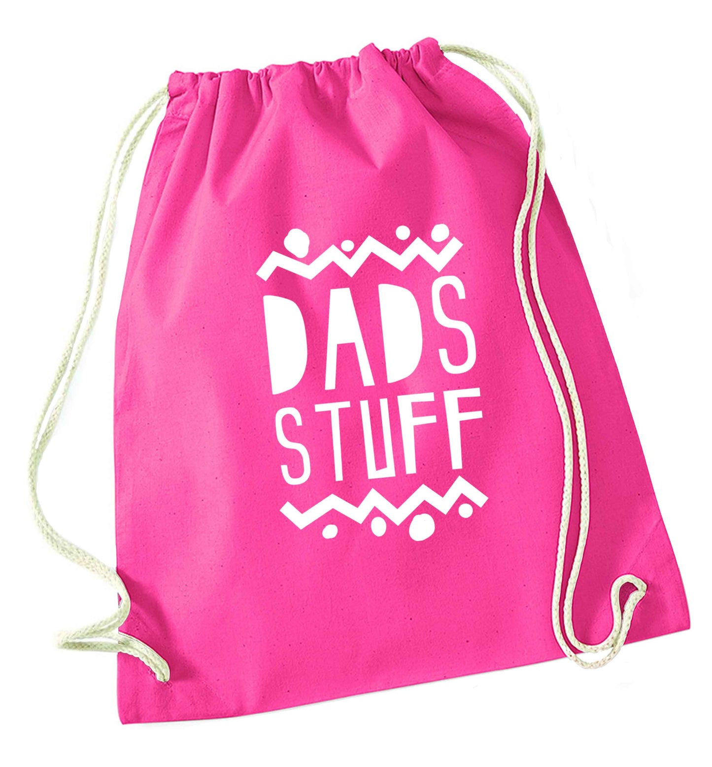 Dads stuff pink drawstring bag