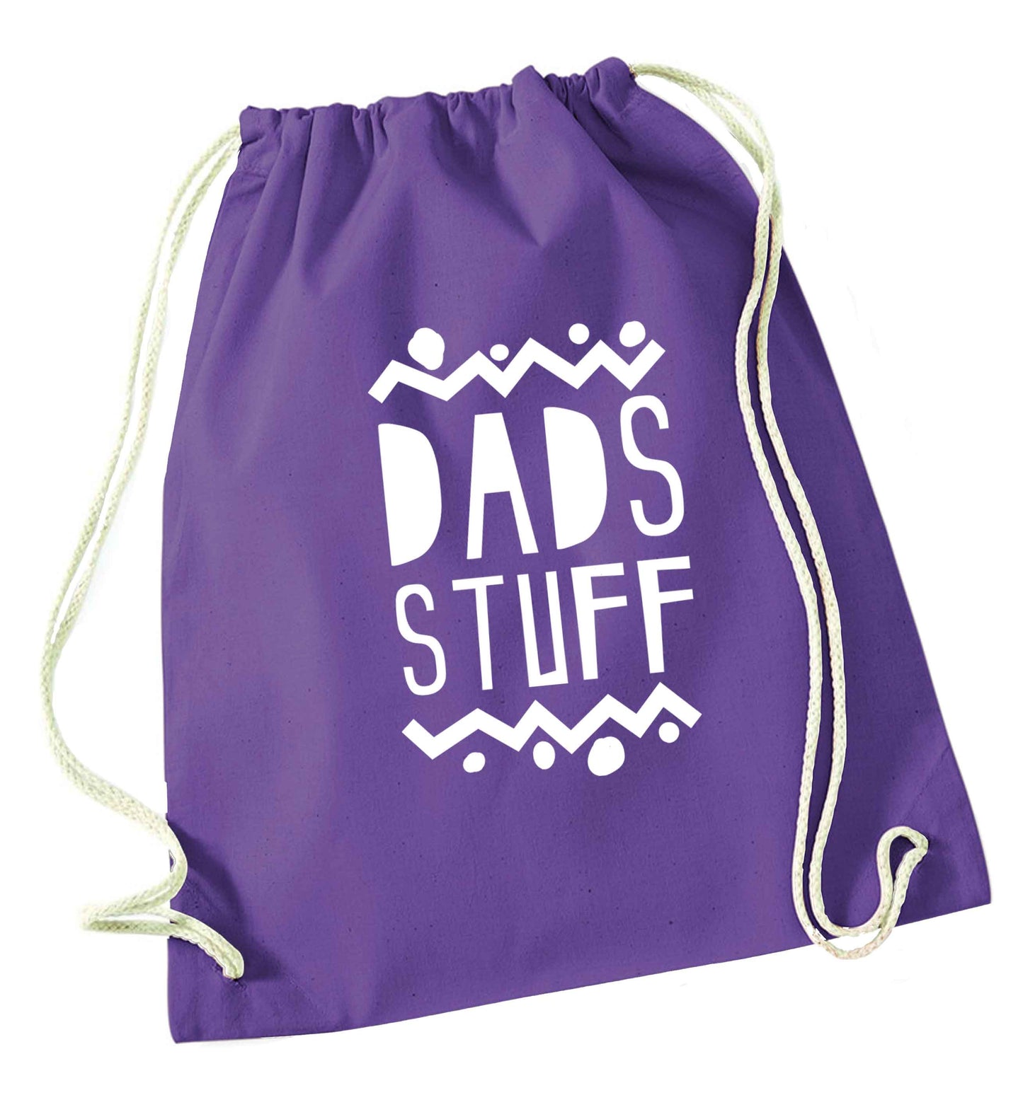 Dads stuff purple drawstring bag