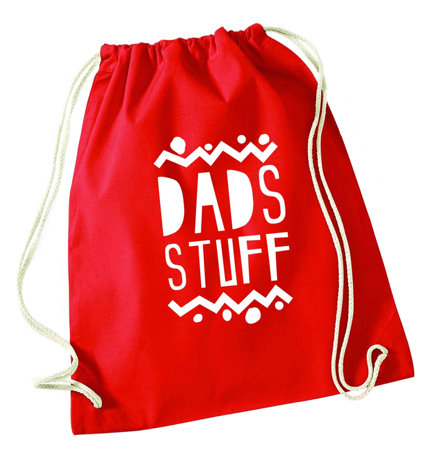 Dads stuff red drawstring bag 