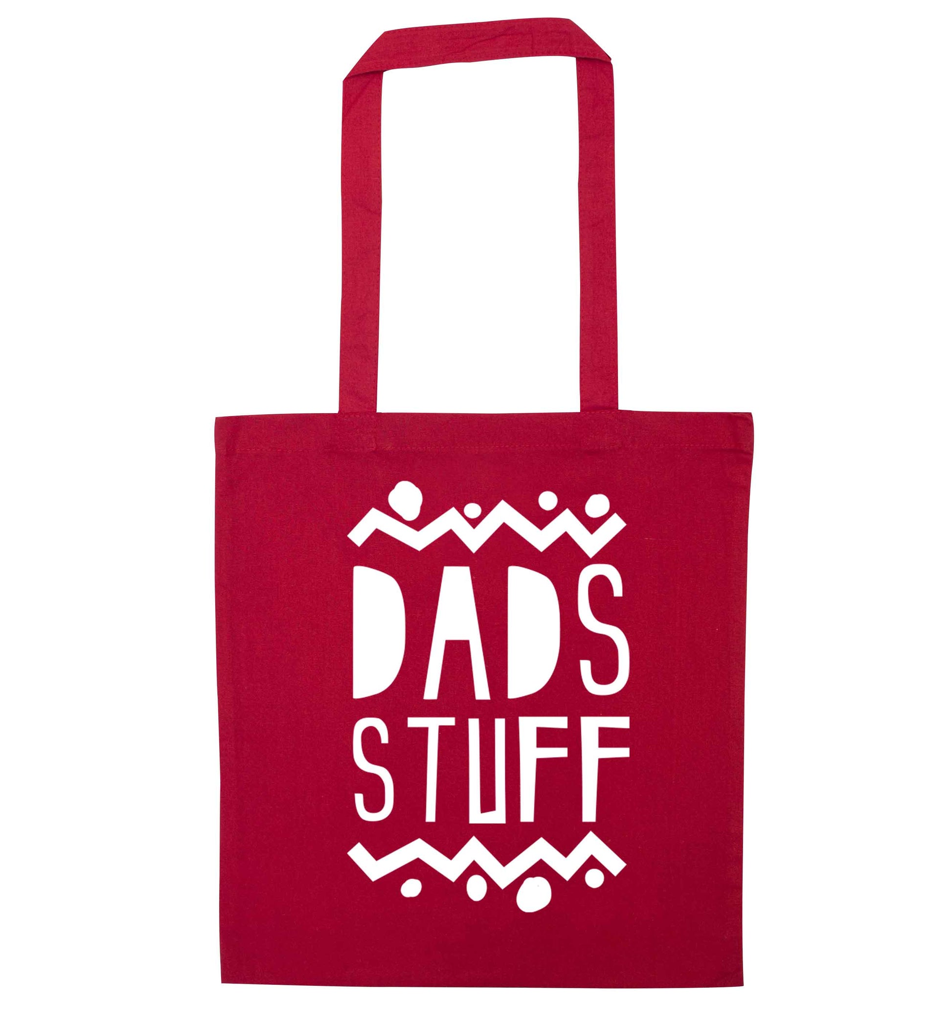 Dads stuff red tote bag