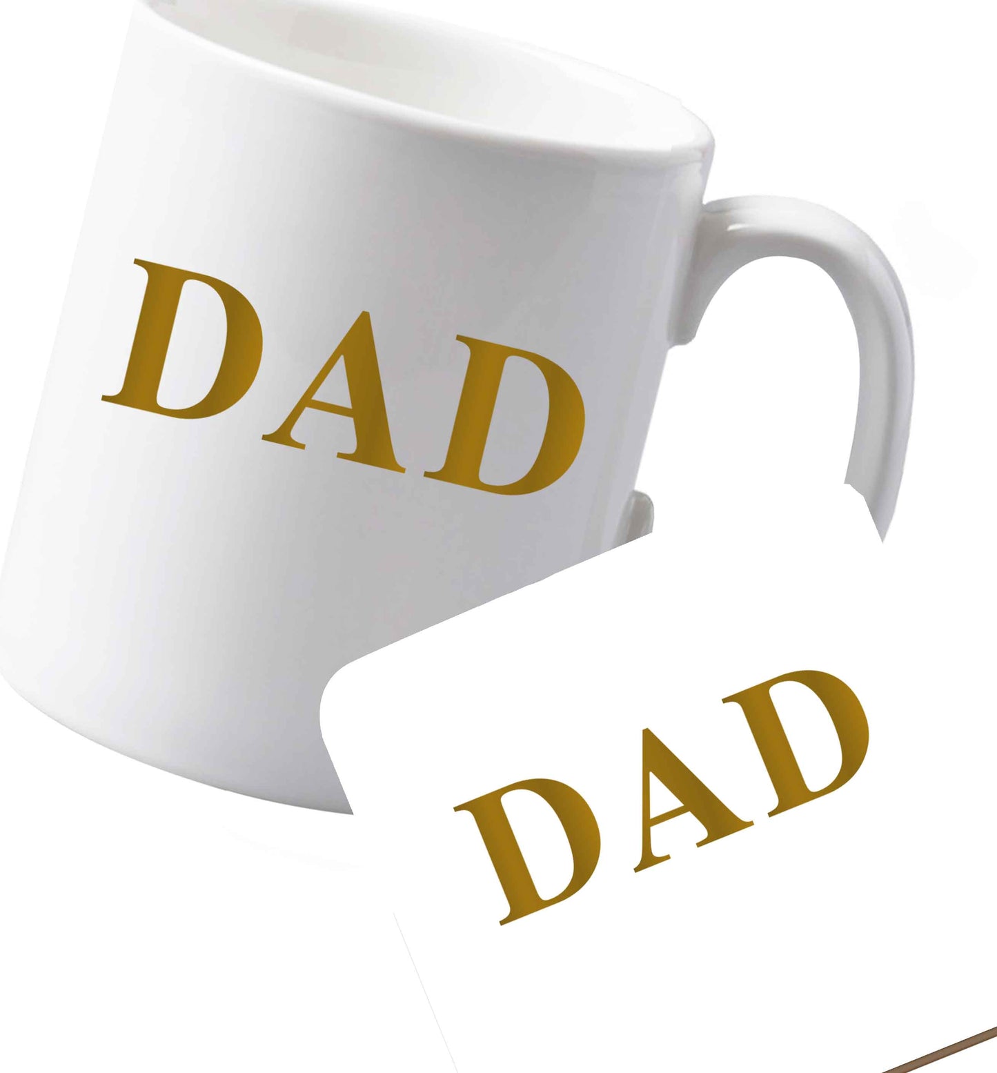 10 oz Ceramic mug and coaster Dad both sides