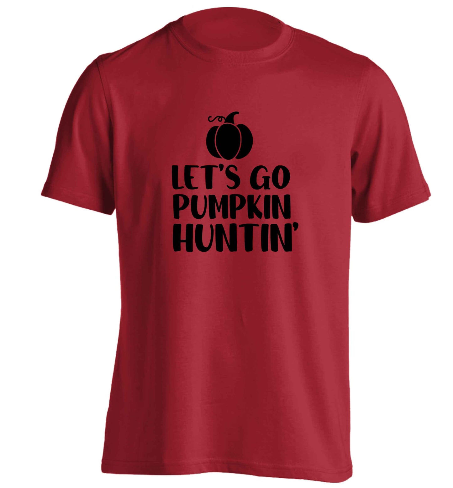 Let's go Pumpkin Huntin'adults unisex red Tshirt 2XL