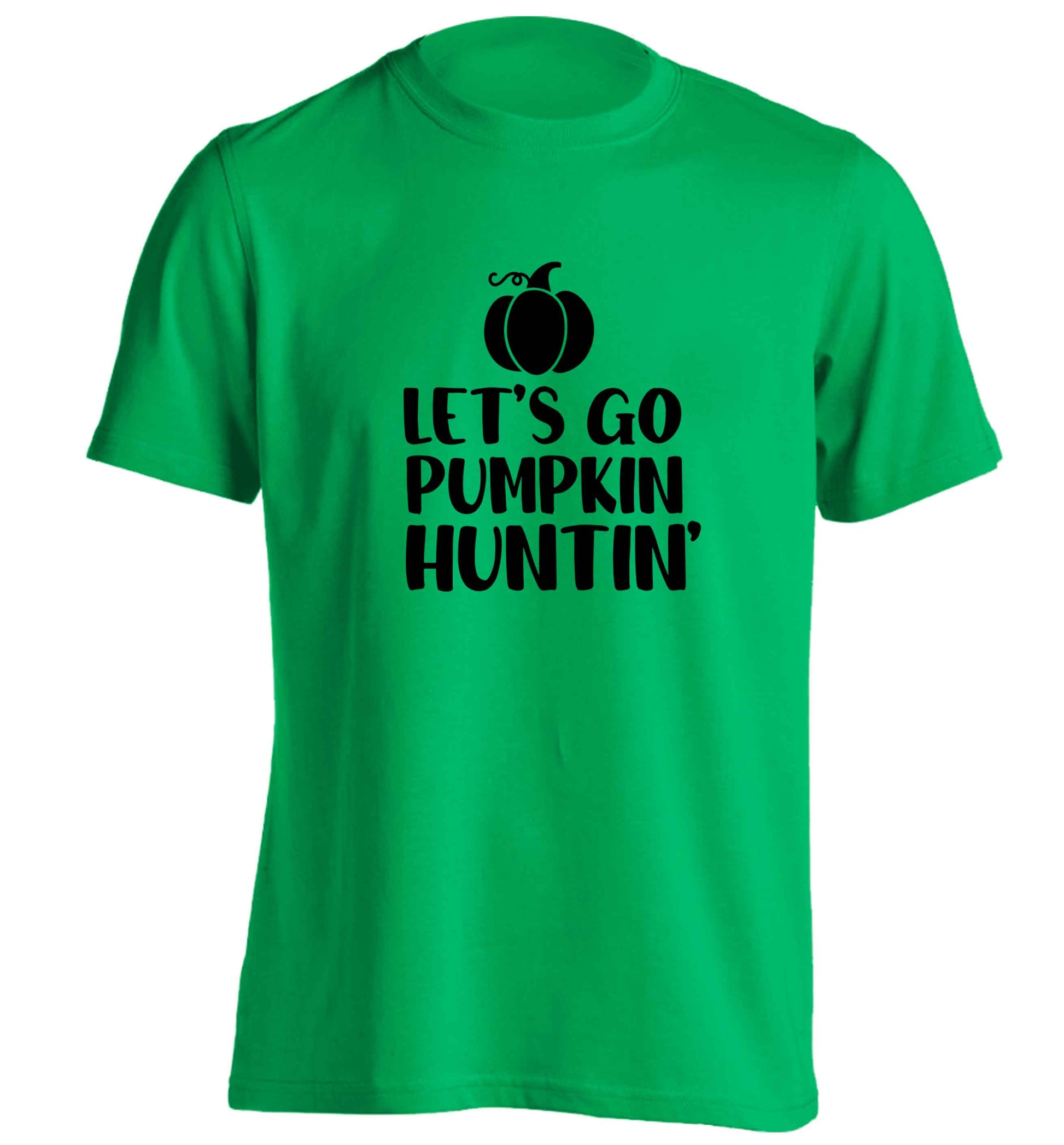 Let's go Pumpkin Huntin'adults unisex green Tshirt 2XL