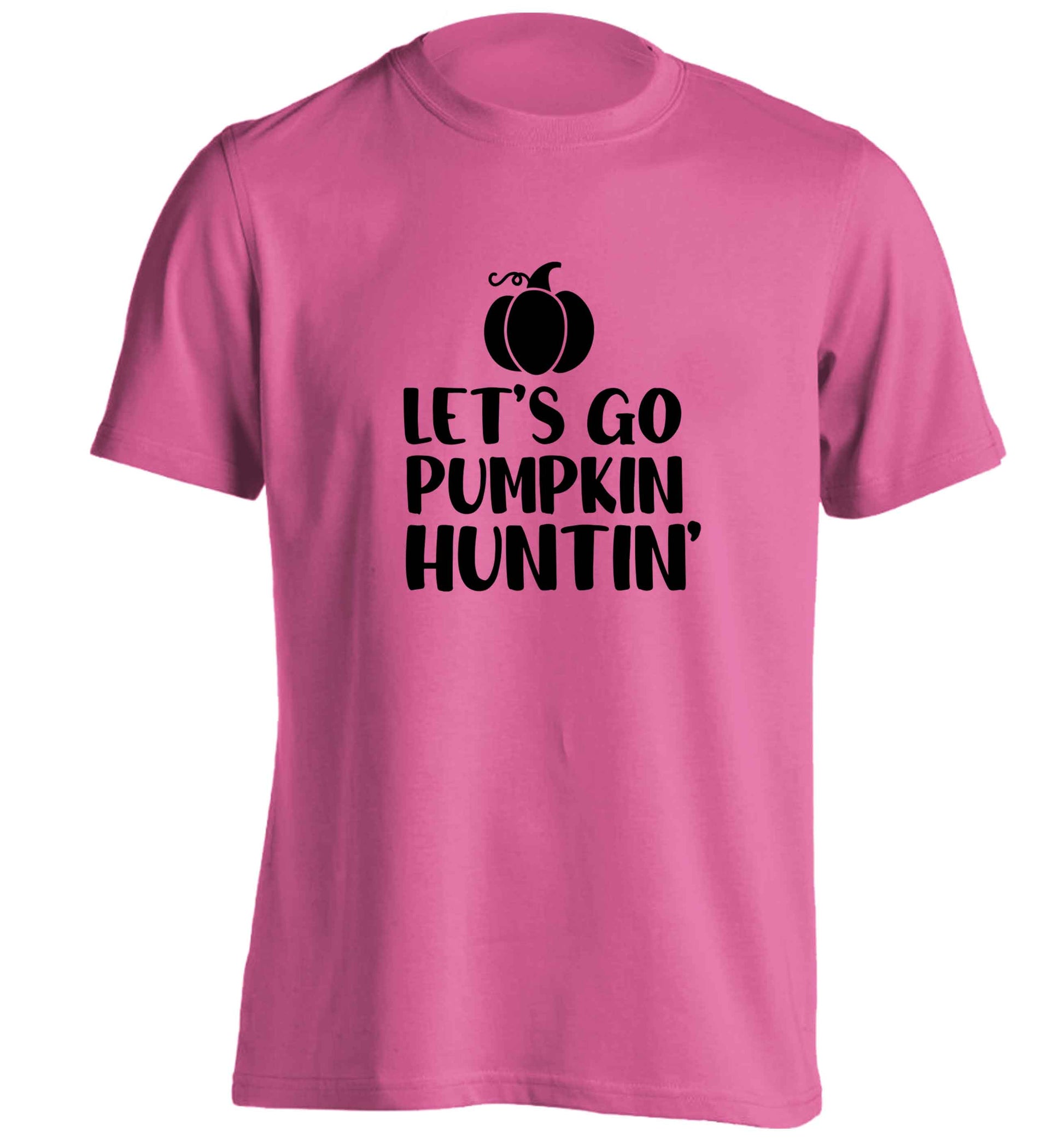 Let's go Pumpkin Huntin'adults unisex pink Tshirt 2XL