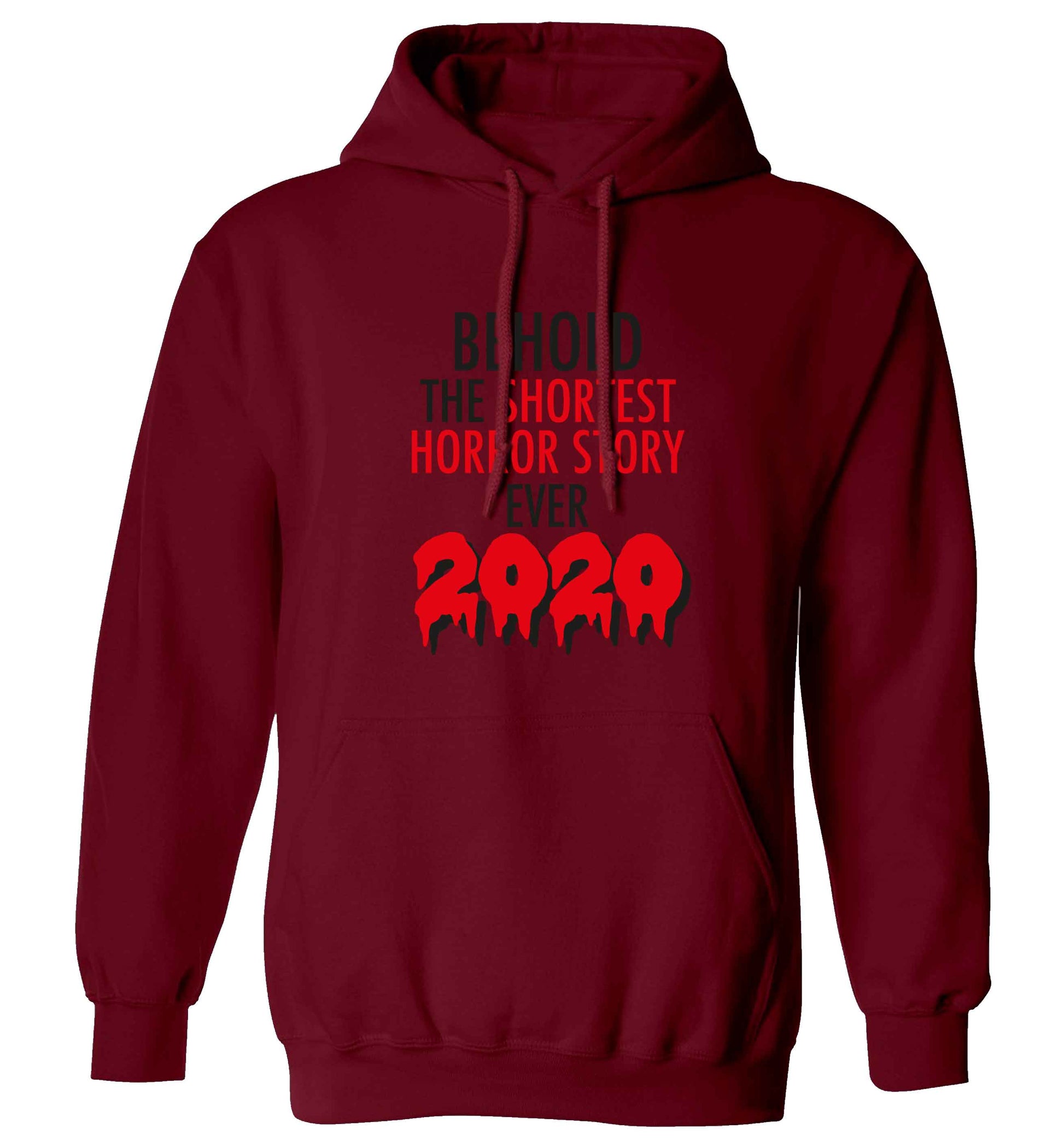 Shortest horror story ever 2020 adults unisex maroon hoodie 2XL