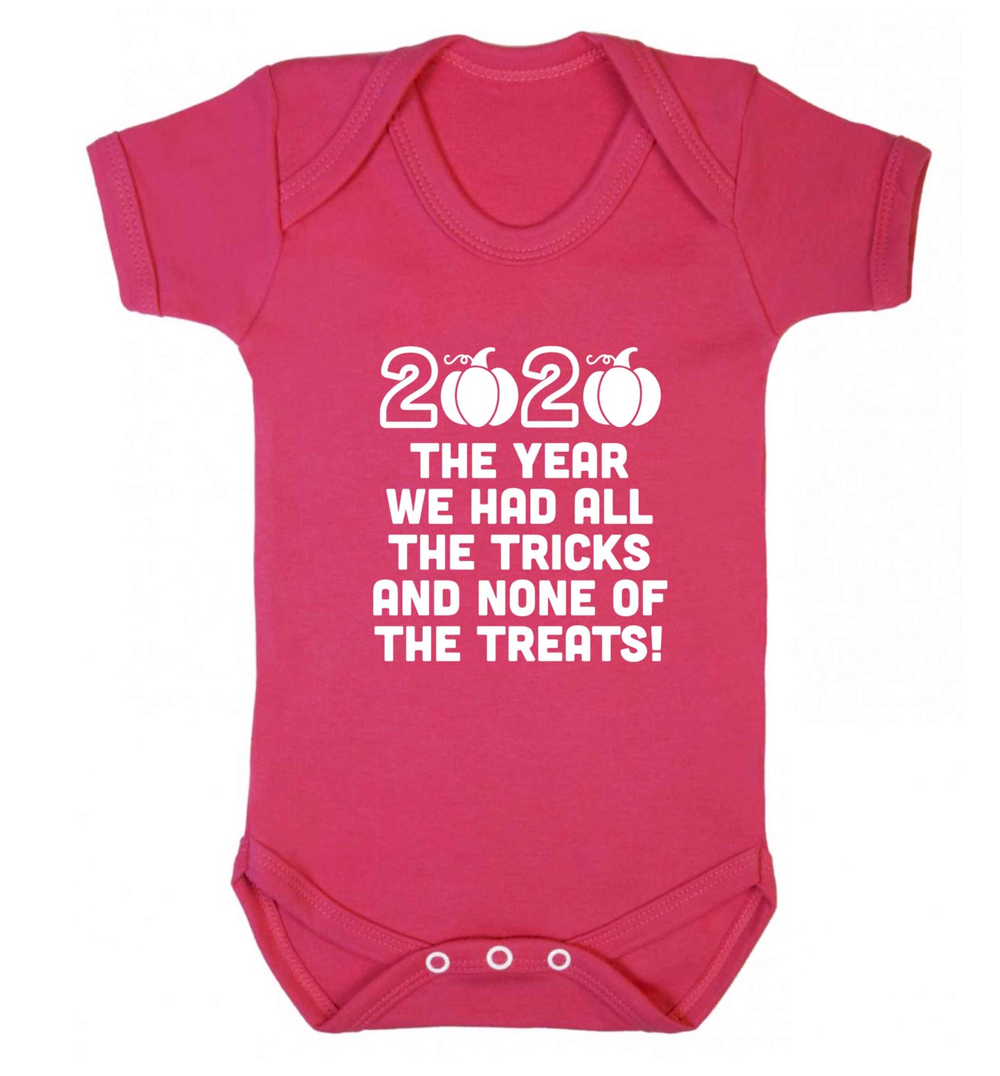 2020 The year we had all of the tricks and none of the treats baby vest dark pink 18-24 months