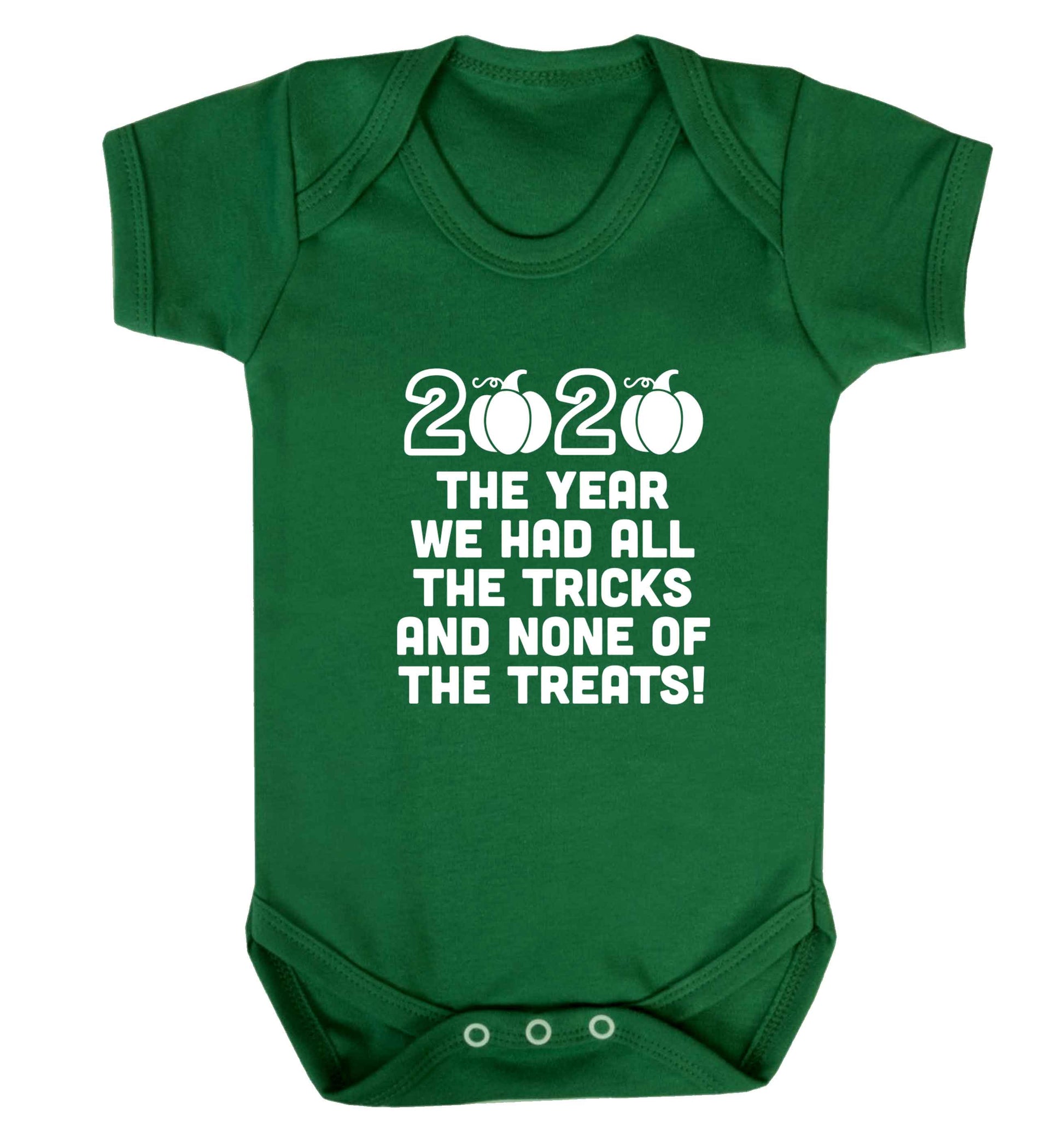 2020 The year we had all of the tricks and none of the treats baby vest green 18-24 months