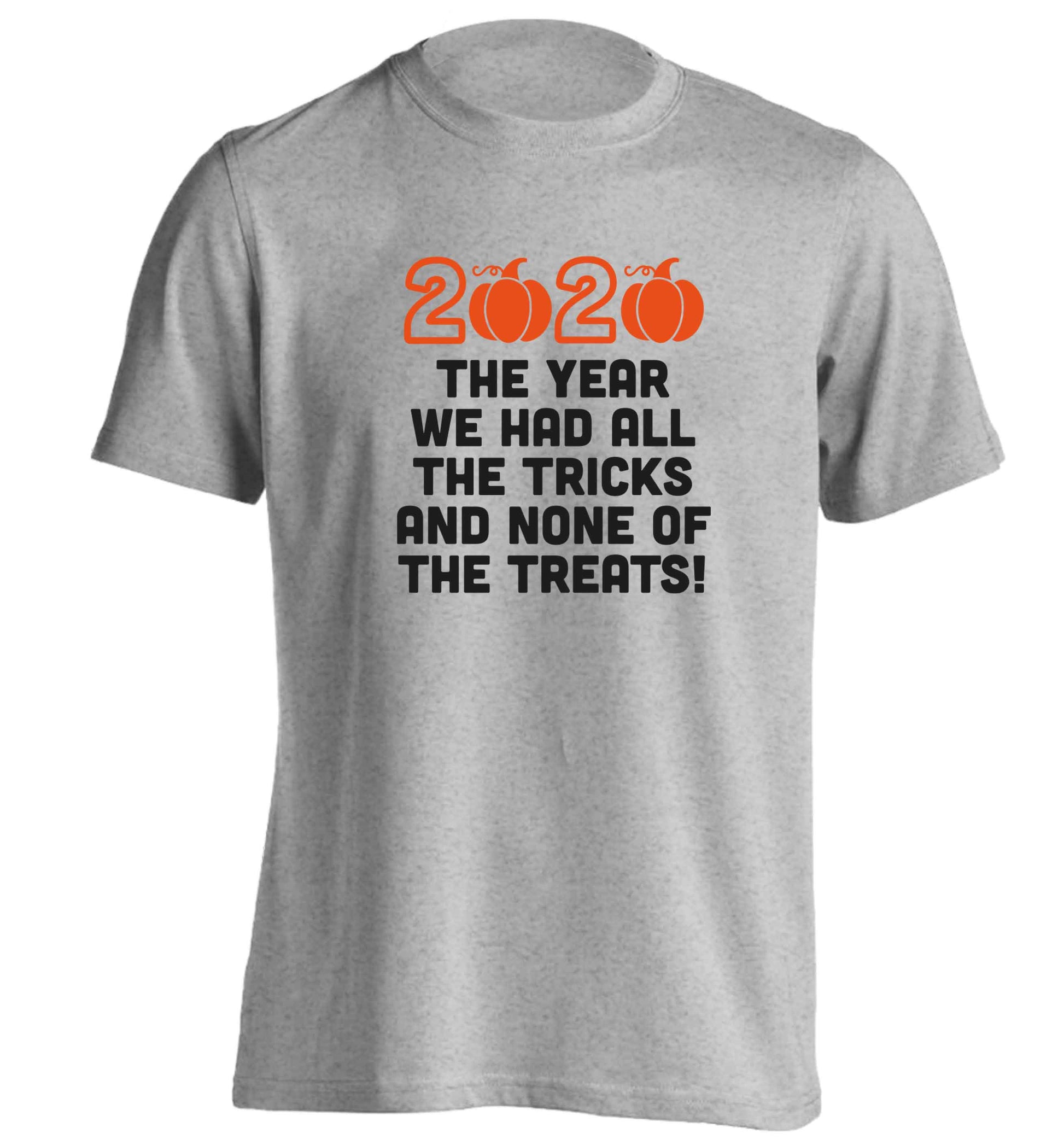2020 The year we had all of the tricks and none of the treats adults unisex grey Tshirt 2XL