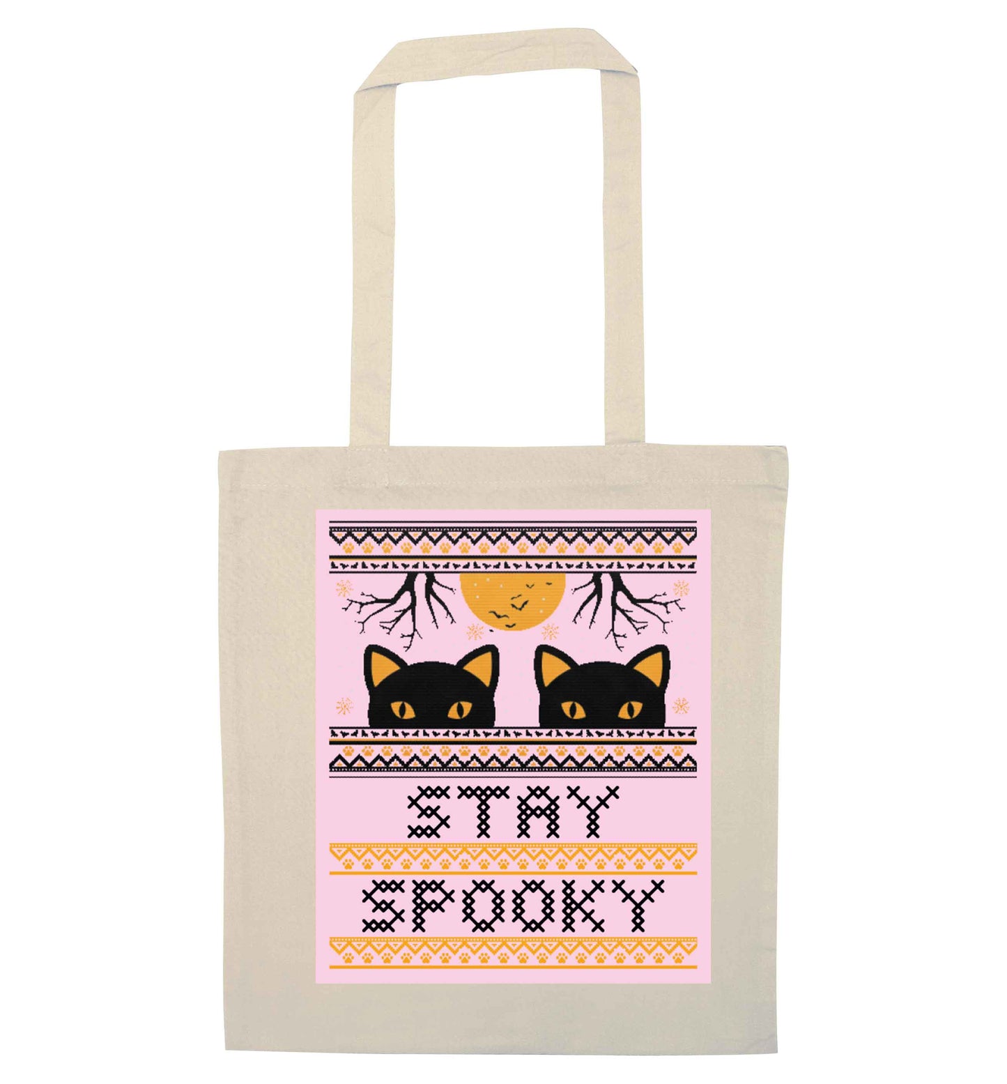 Stay spooky natural tote bag
