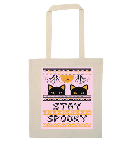 Stay spooky natural tote bag