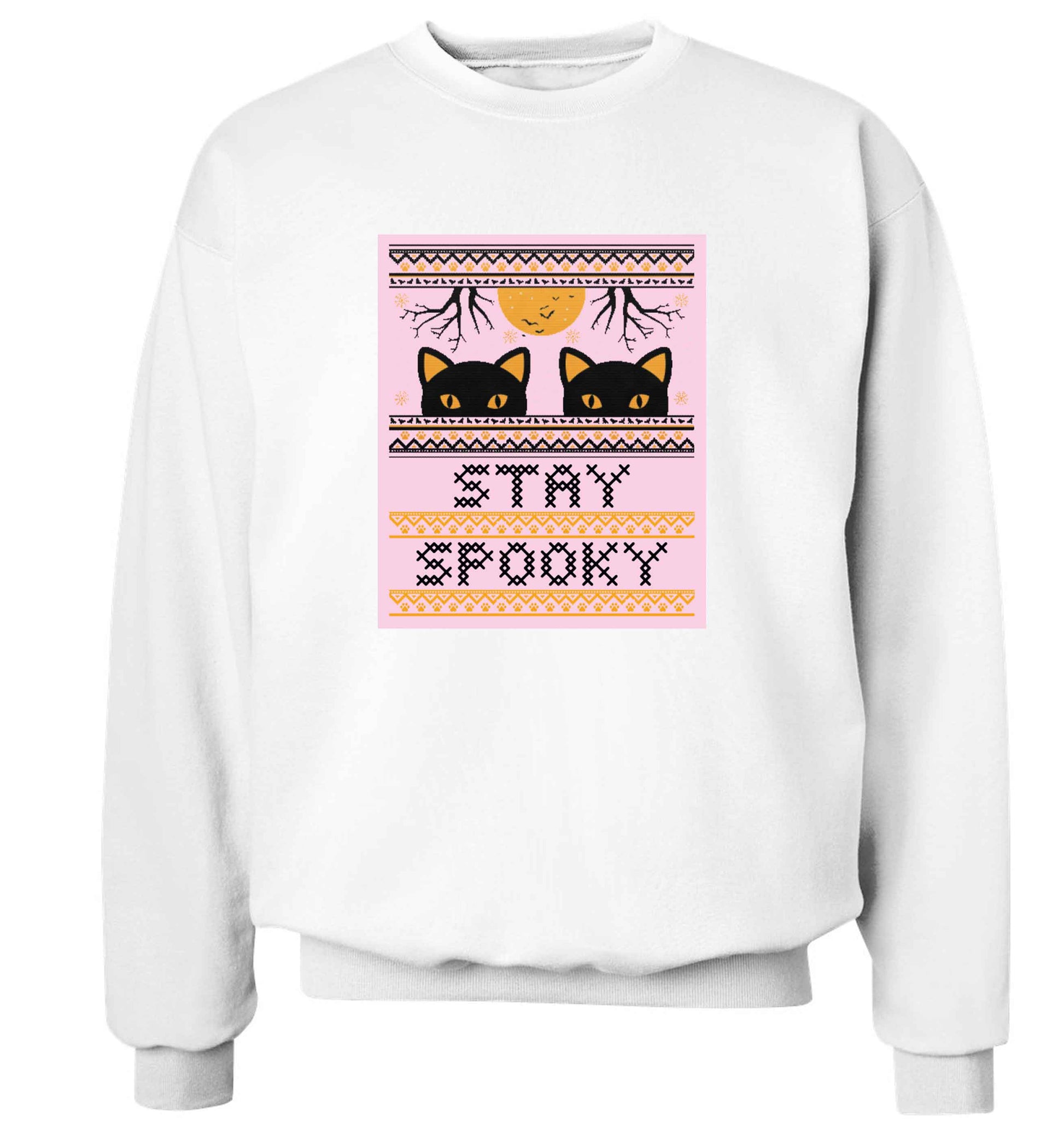 Stay spooky adult's unisex white sweater 2XL