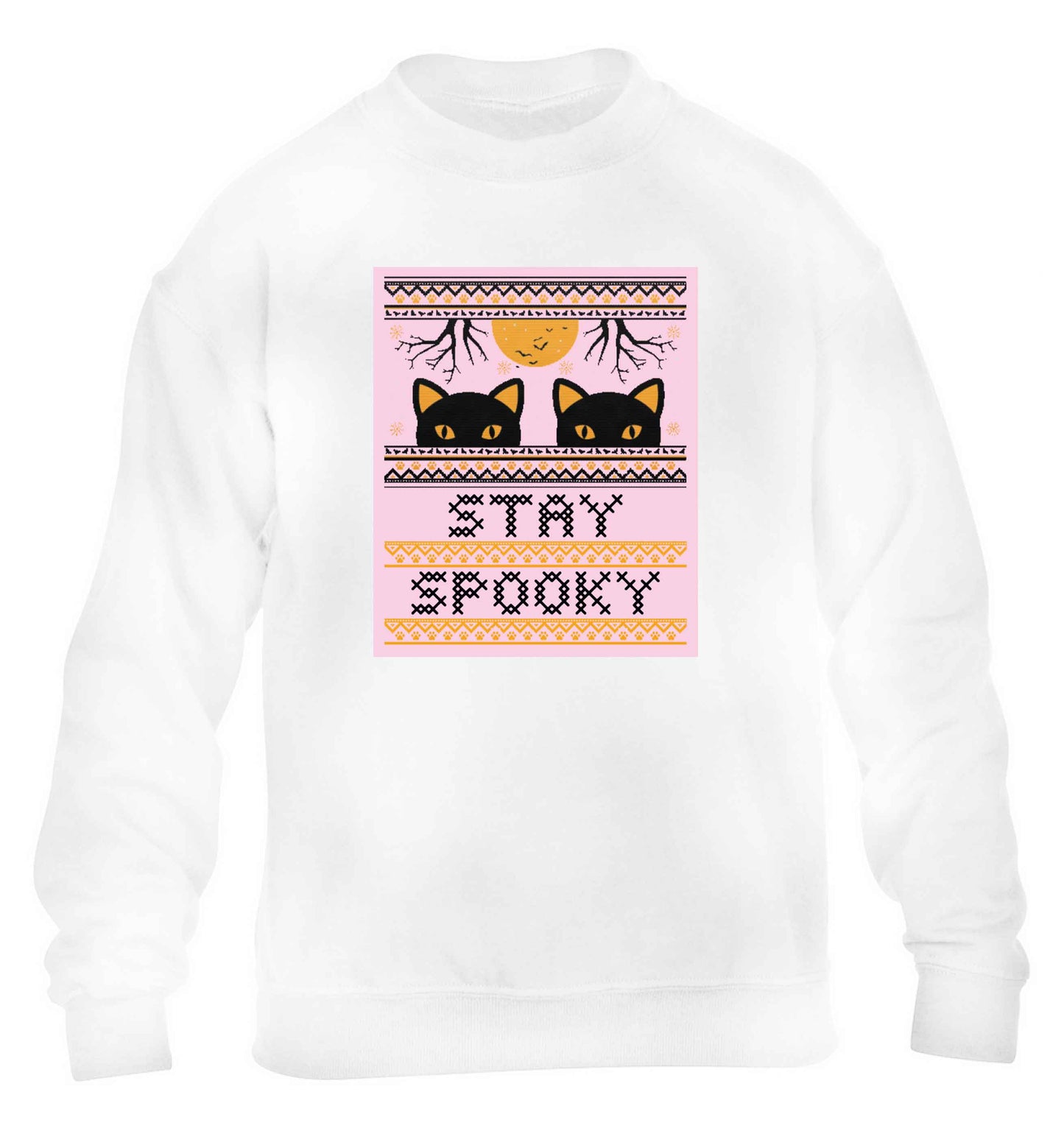 Stay spooky children's white sweater 12-13 Years