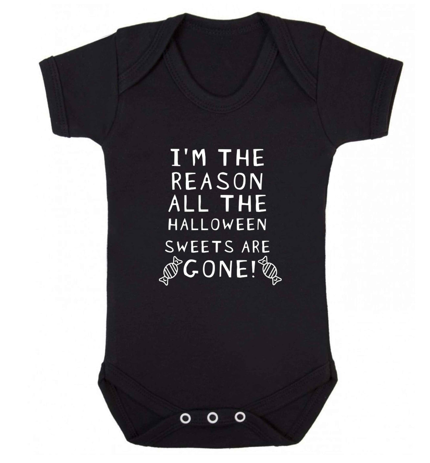 I'm the reason all of the halloween sweets are gone baby vest black 18-24 months