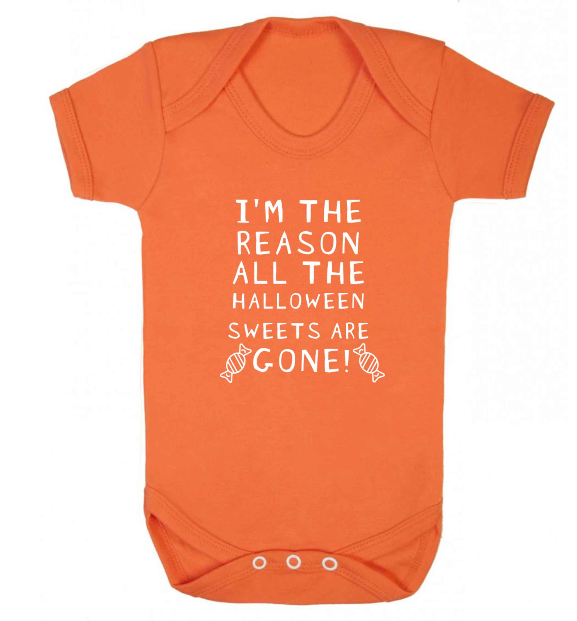I'm the reason all of the halloween sweets are gone baby vest orange 18-24 months