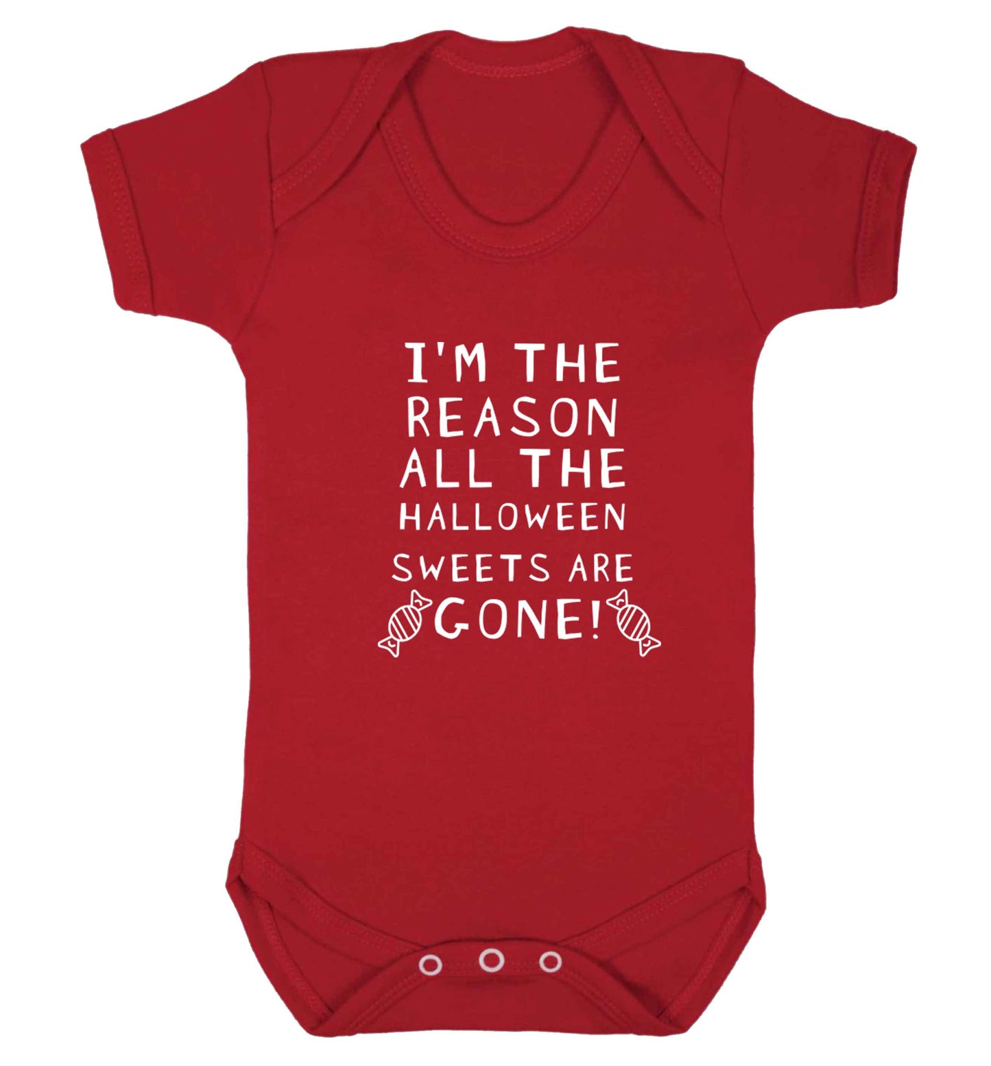 I'm the reason all of the halloween sweets are gone baby vest red 18-24 months