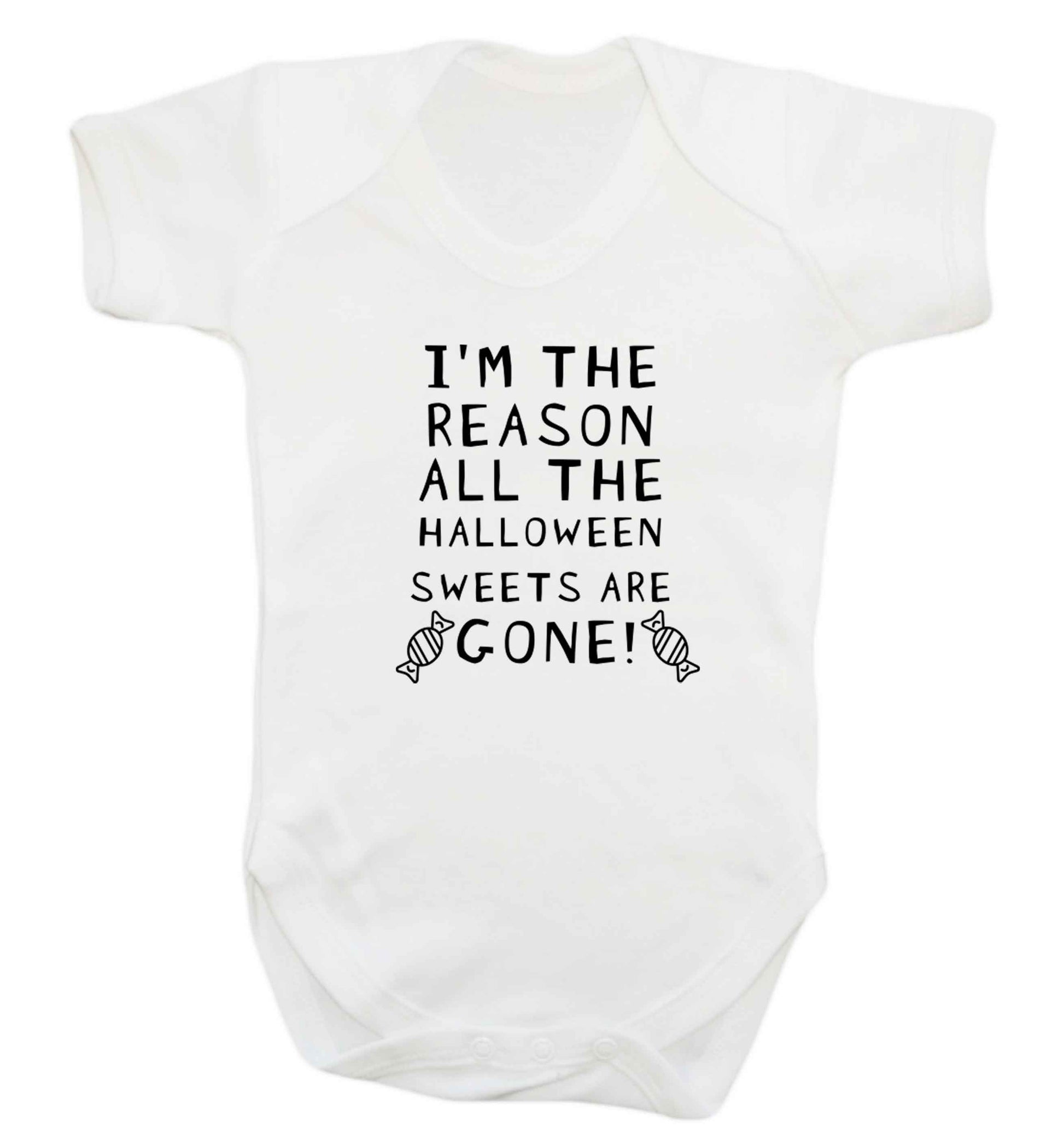 I'm the reason all of the halloween sweets are gone baby vest white 18-24 months