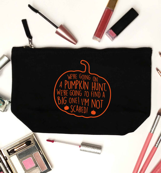 We're going on a pumpkin hunt black makeup bag