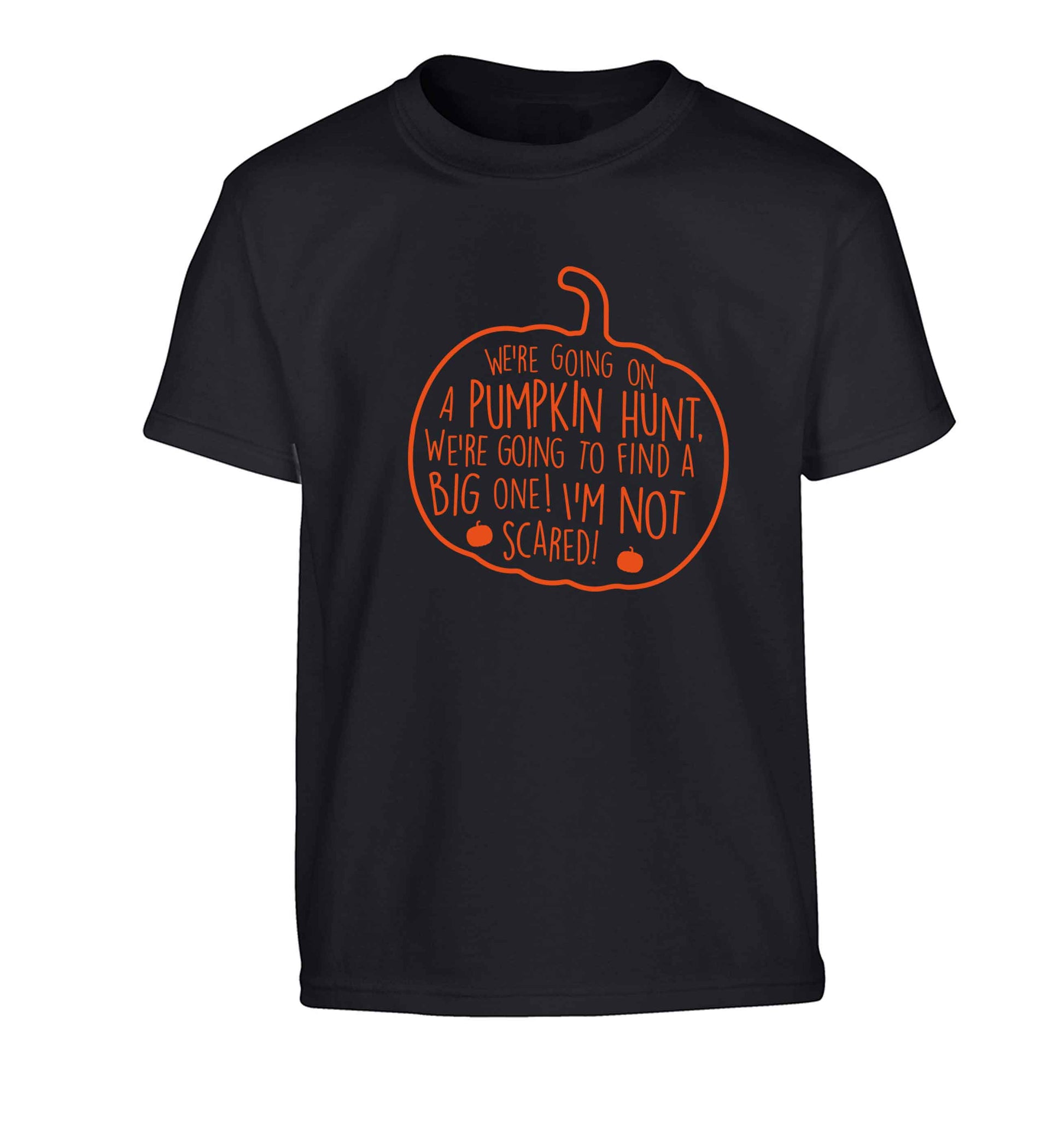 We're going on a pumpkin hunt Children's black Tshirt 12-13 Years