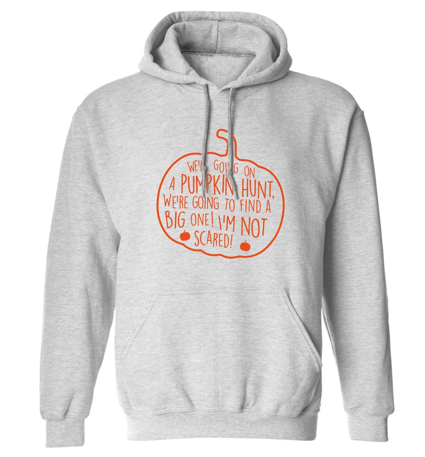 We're going on a pumpkin hunt adults unisex grey hoodie 2XL
