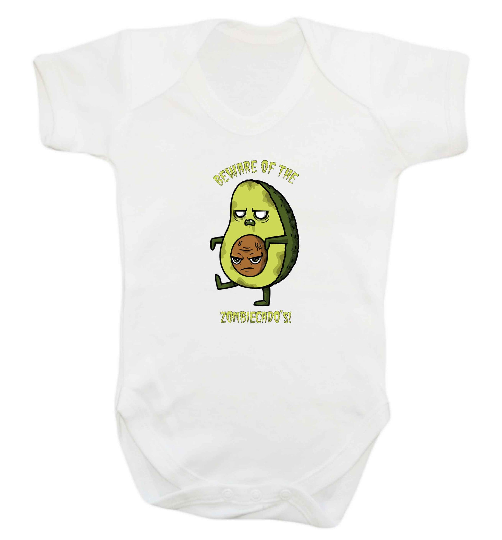 Beware of the zombicado's baby vest white 18-24 months