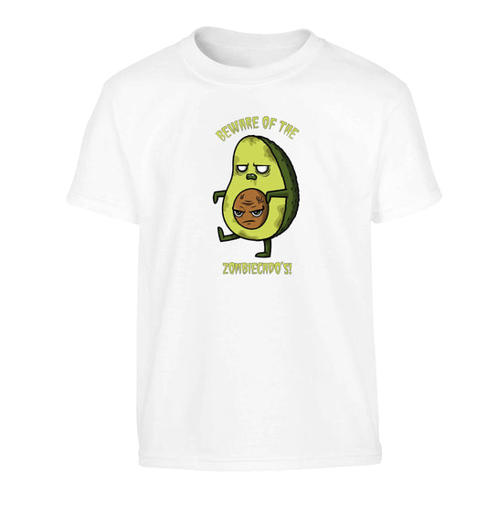 Beware of the zombicado's Children's white Tshirt 12-13 Years