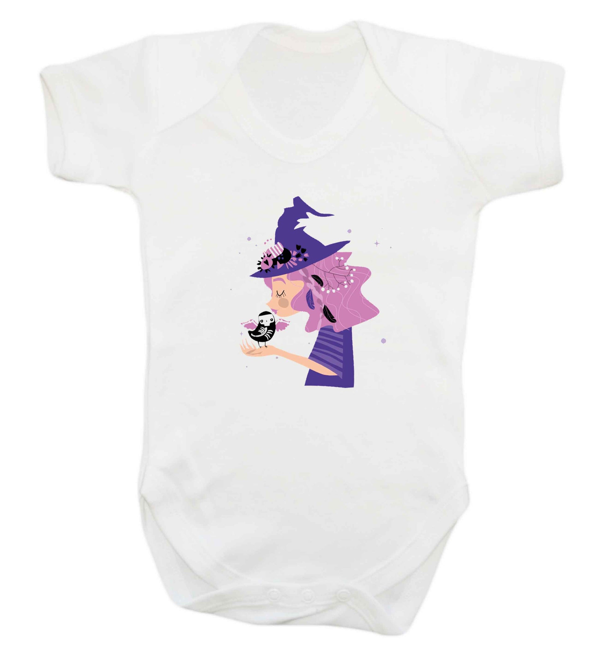 Witch illustration baby vest white 18-24 months