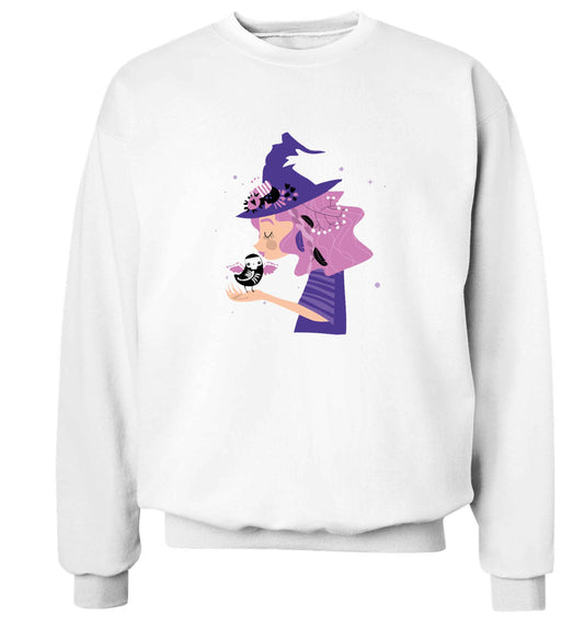 Witch illustration adult's unisex white sweater 2XL