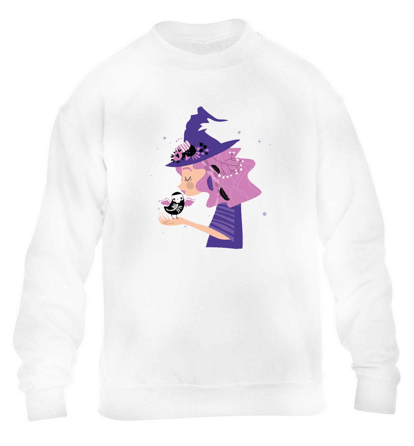 Witch illustration children's white sweater 12-13 Years