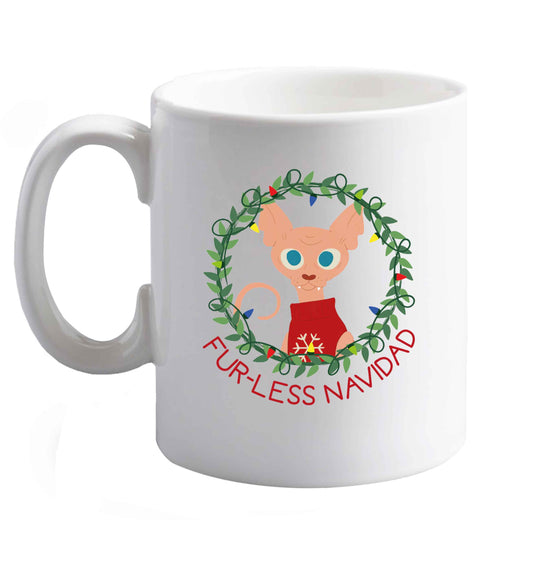 10 oz Furr-less navidad  ceramic mug right handed