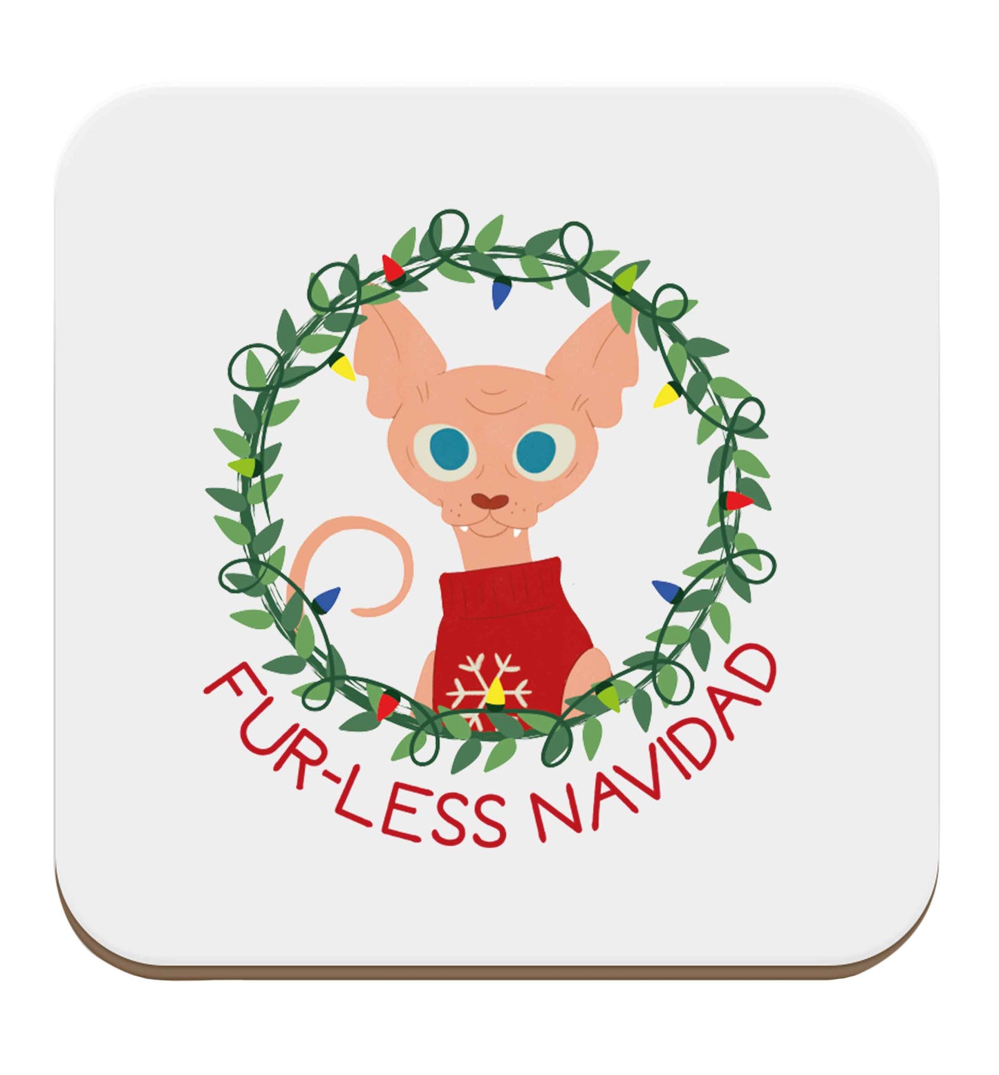Furr-less navidad  set of four coasters