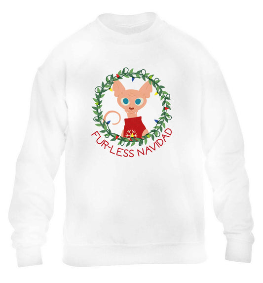 Furr-less navidad  children's white sweater 12-13 Years