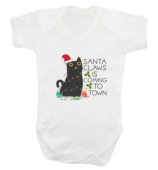 Santa claws is coming to town  baby vest white 18-24 months