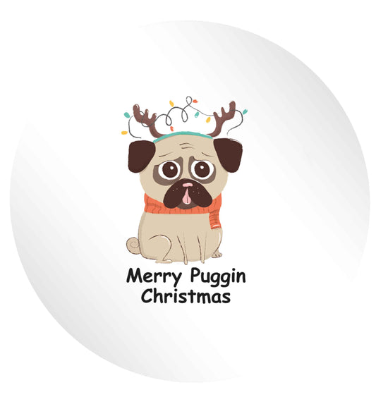 Merry puggin' Chirstmas 24 @ 45mm matt circle stickers