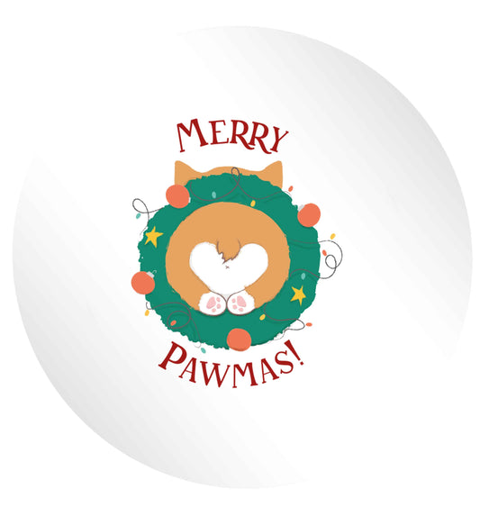 Merry Pawmas 24 @ 45mm matt circle stickers