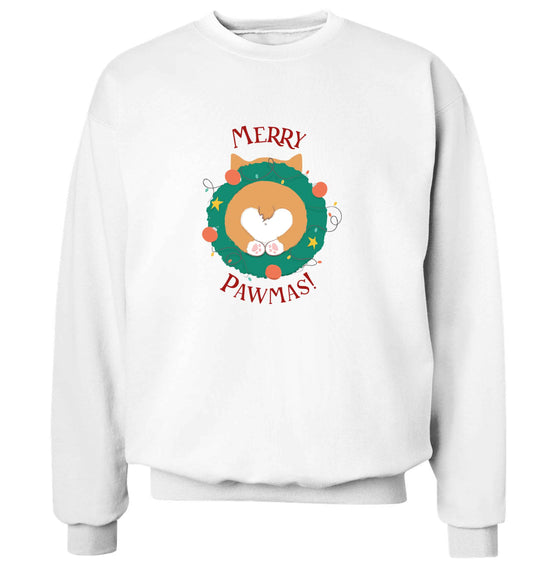 Merry Pawmas adult's unisex white sweater 2XL
