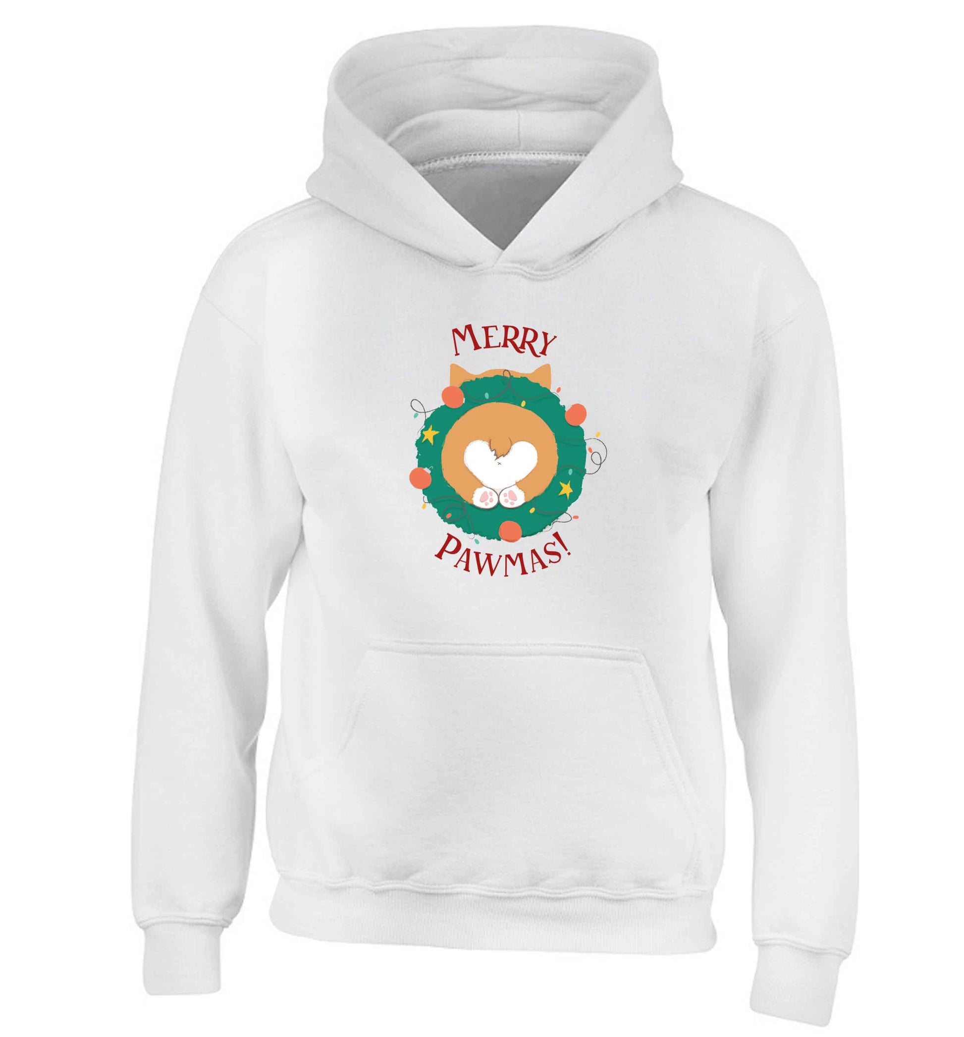 Merry Pawmas children's white hoodie 12-13 Years