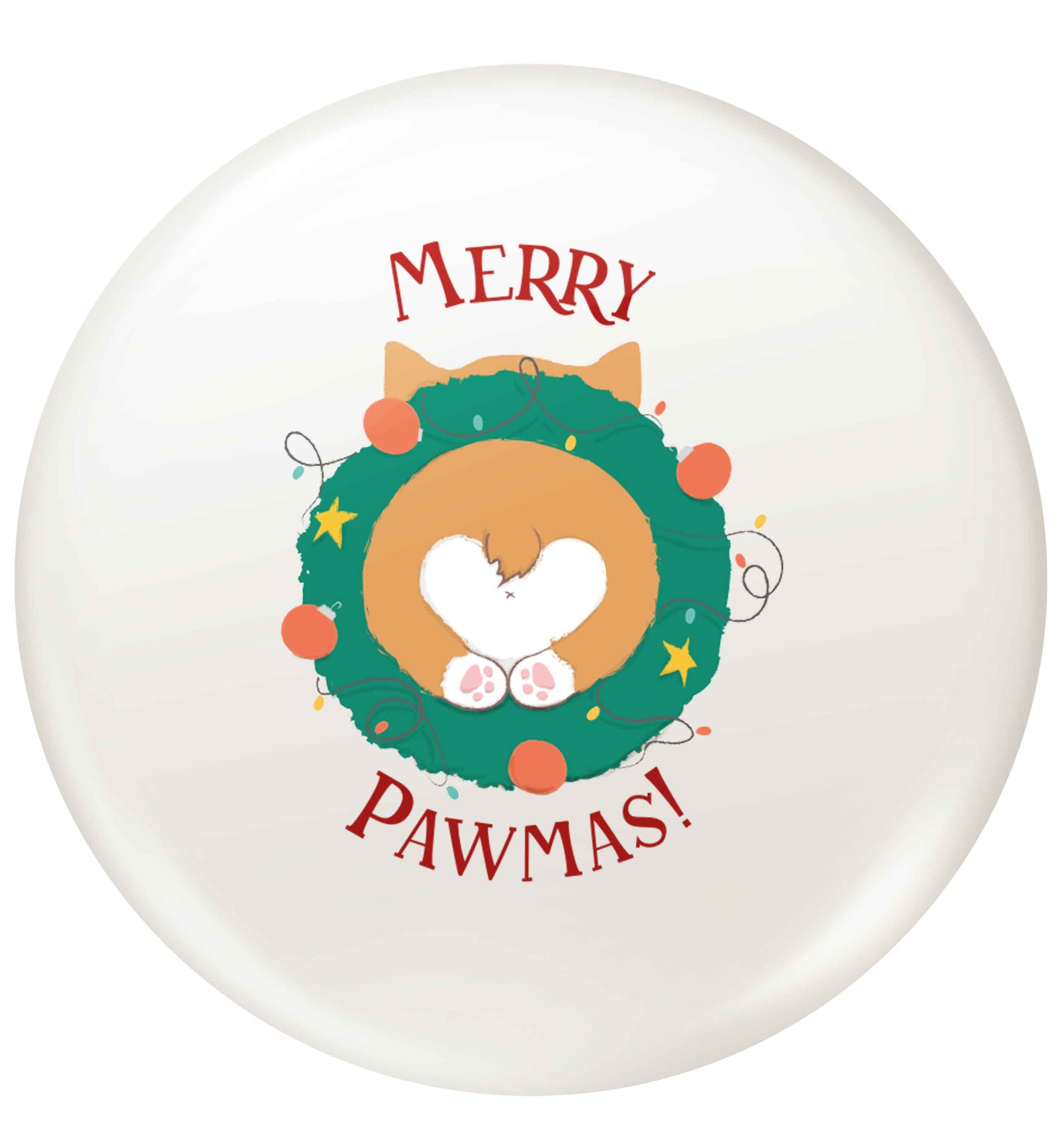 Merry Pawmas small 25mm Pin badge