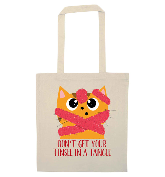 Don't get your tinsel in a tangle natural tote bag
