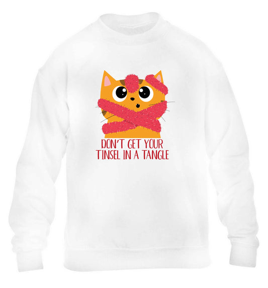 Don't get your tinsel in a tangle children's white sweater 12-13 Years
