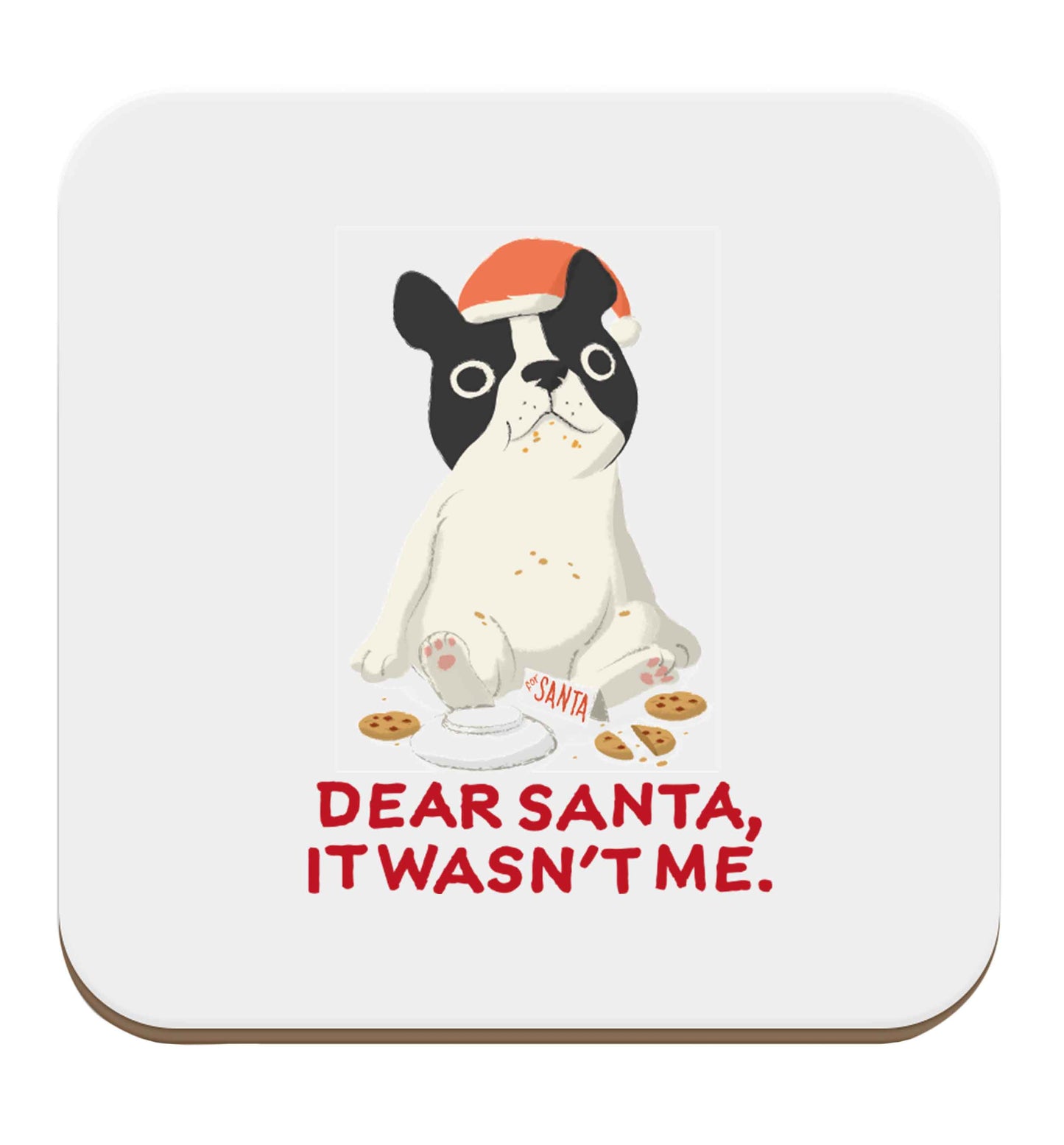 Dear Santa it wasn't me set of four coasters