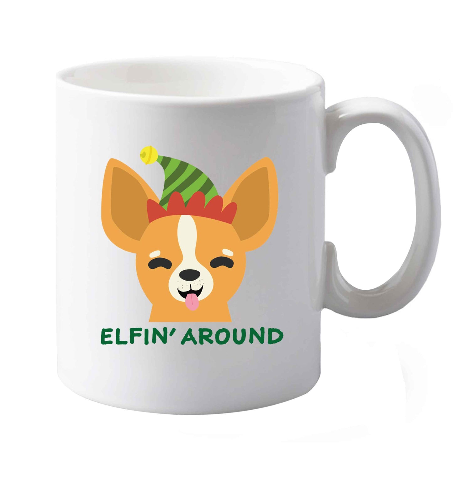 10 oz Elfin' around ceramic mug both sides