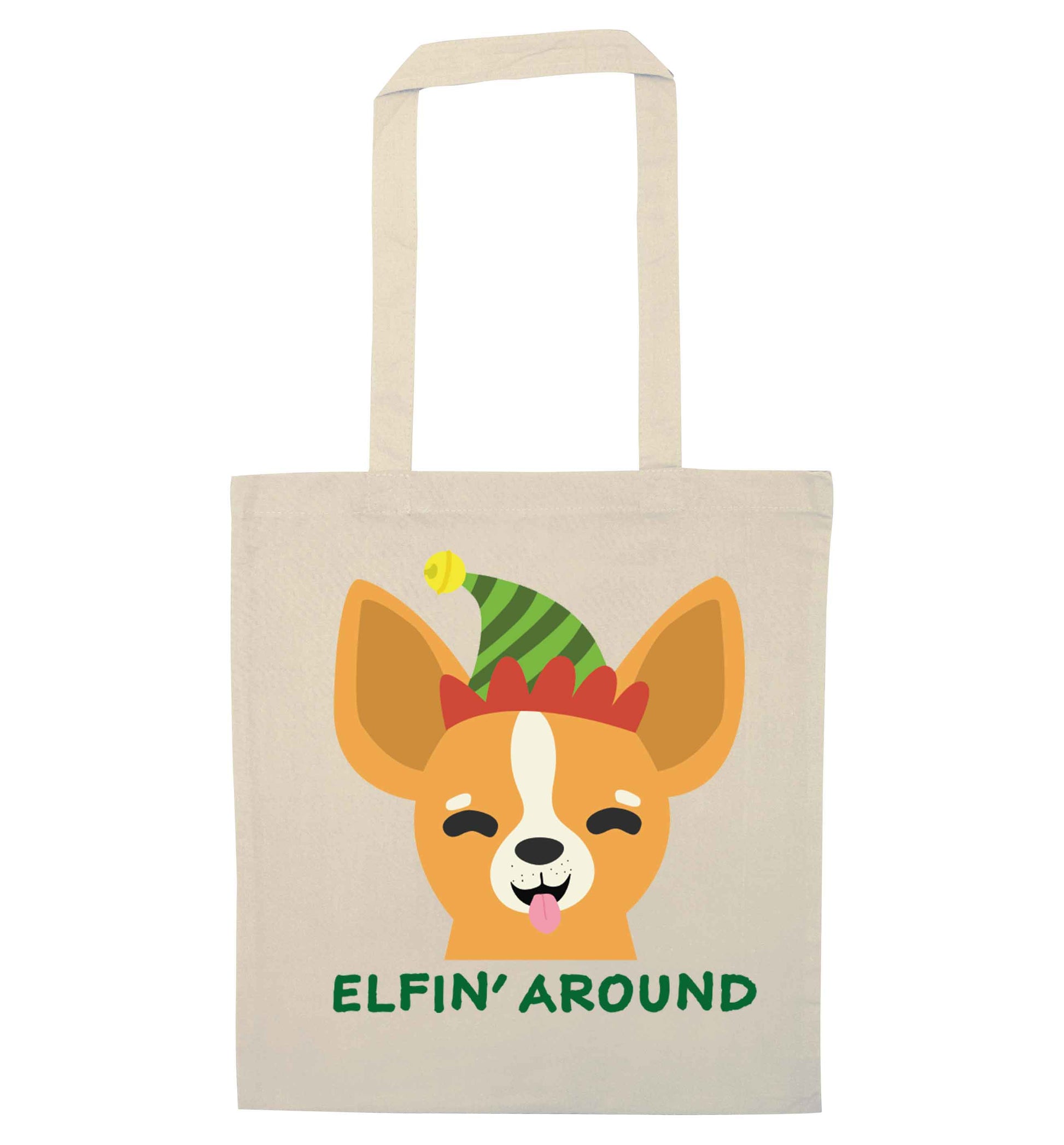 Elfin' around natural tote bag
