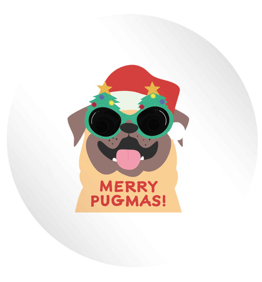 Merry Pugmas 24 @ 45mm matt circle stickers