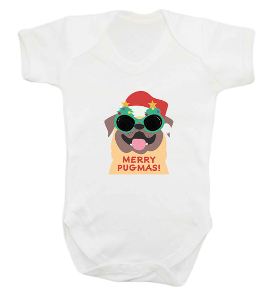 Merry Pugmas baby vest white 18-24 months
