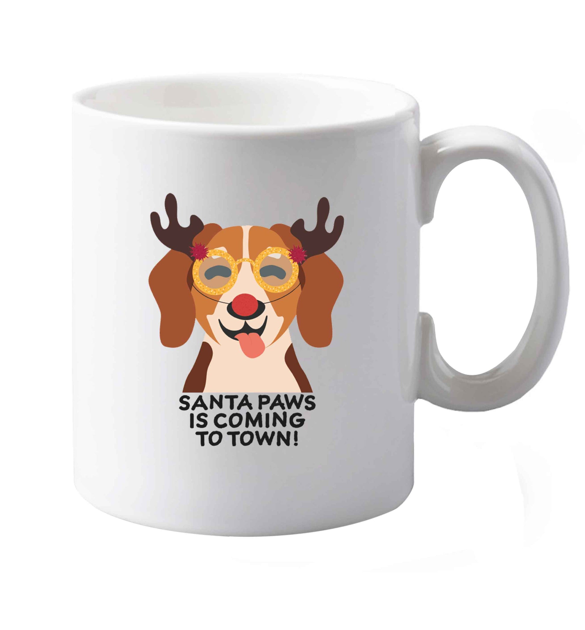 10 oz Santa paws is coming to town ceramic mug both sides