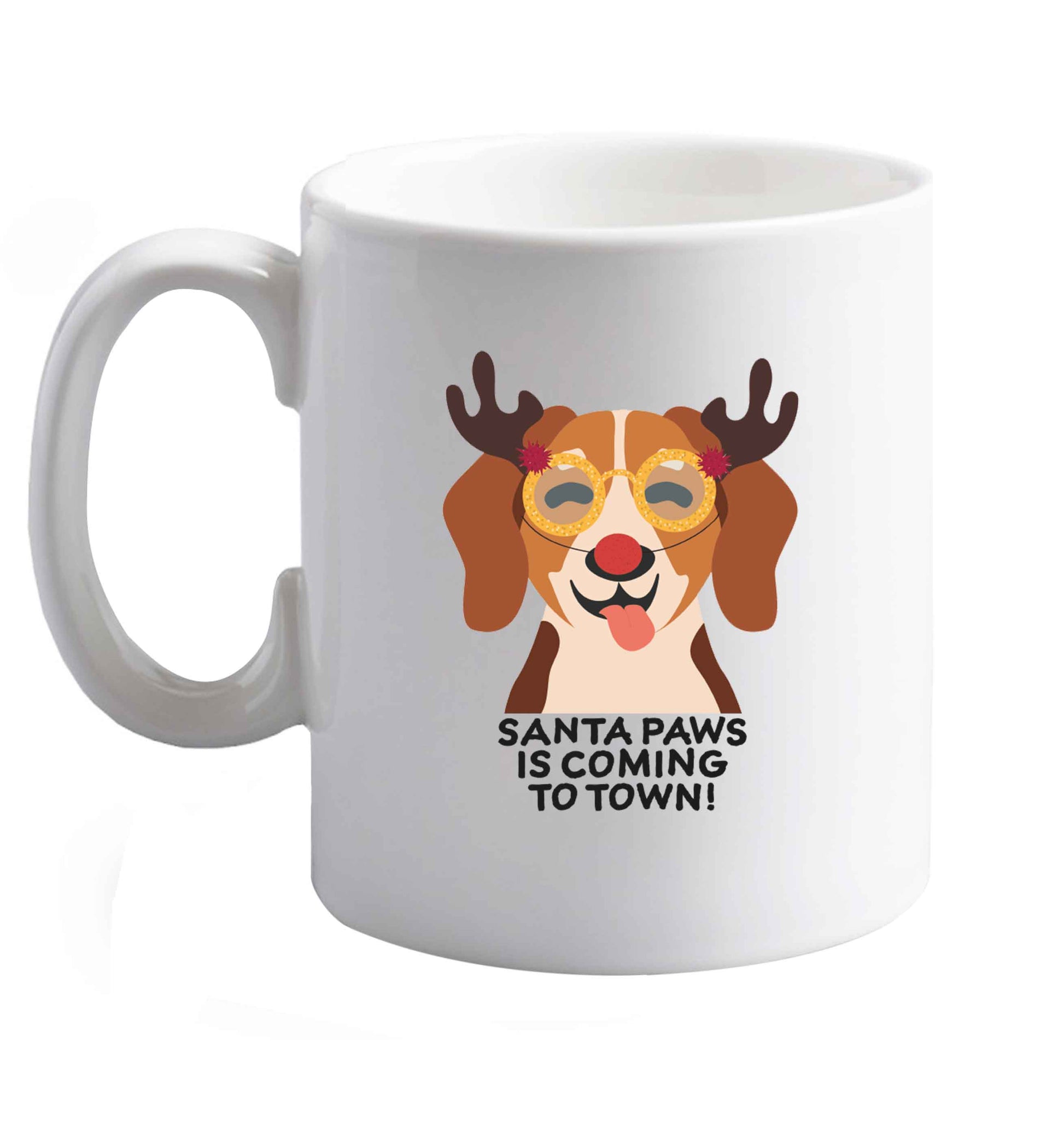 10 oz Santa paws is coming to town ceramic mug right handed