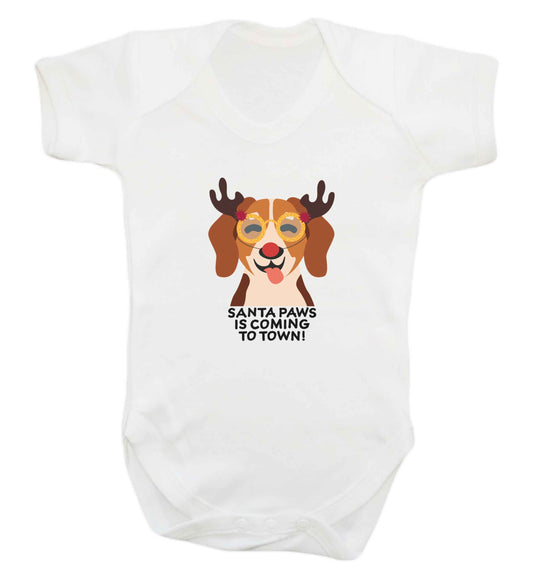 Santa paws is coming to town baby vest white 18-24 months