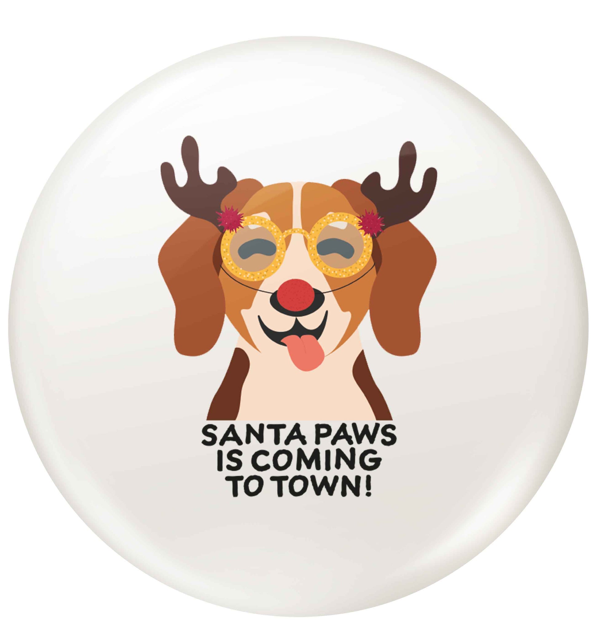 Santa paws is coming to town small 25mm Pin badge
