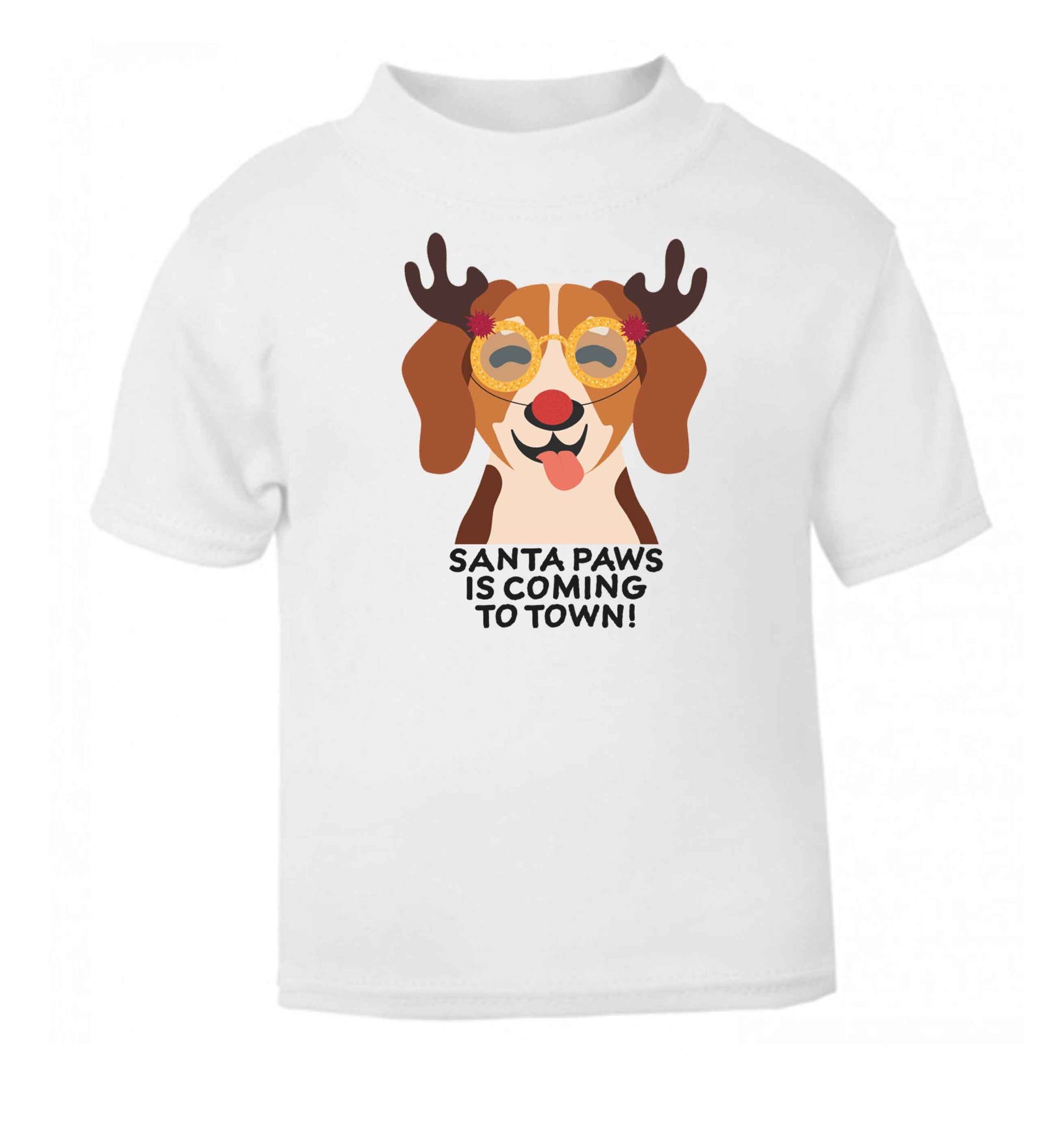 Santa paws is coming to town baby toddler Tshirt 2 Years