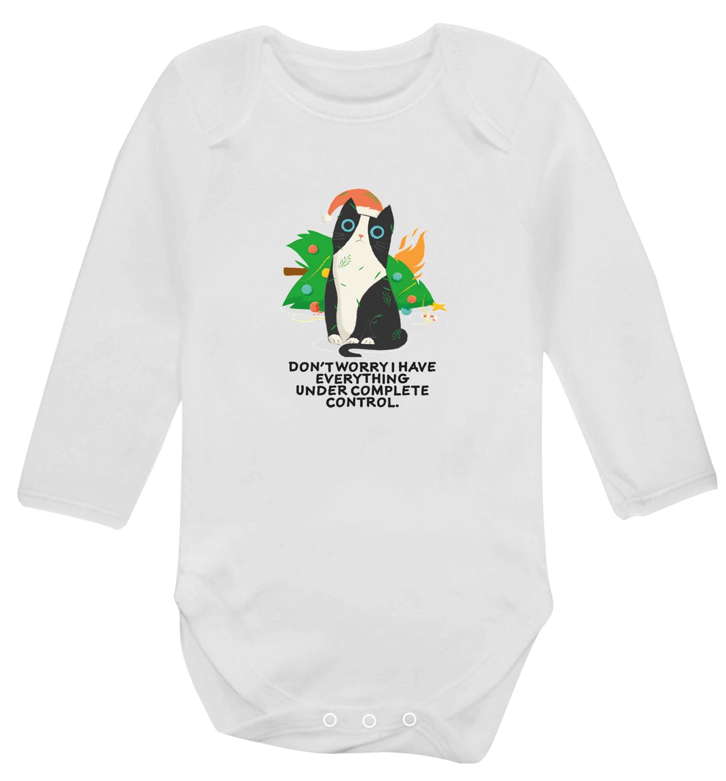 Don't worry I have everything under complete control baby vest long sleeved white 6-12 months